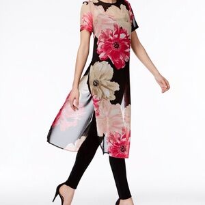 Calvin Klein Sheer Floral-Print Tunic